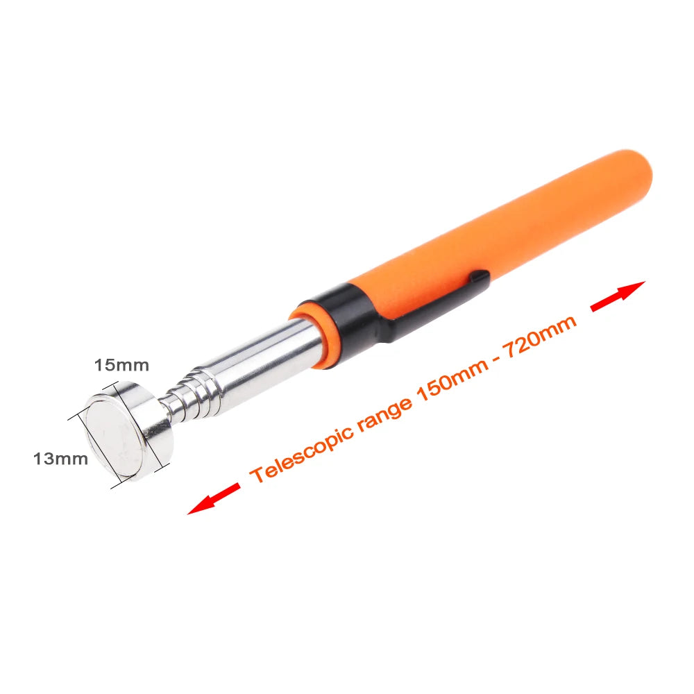 Telescoping Inspection Mirror with LED Light – 360° Swivel Mechanic Pickup Tool