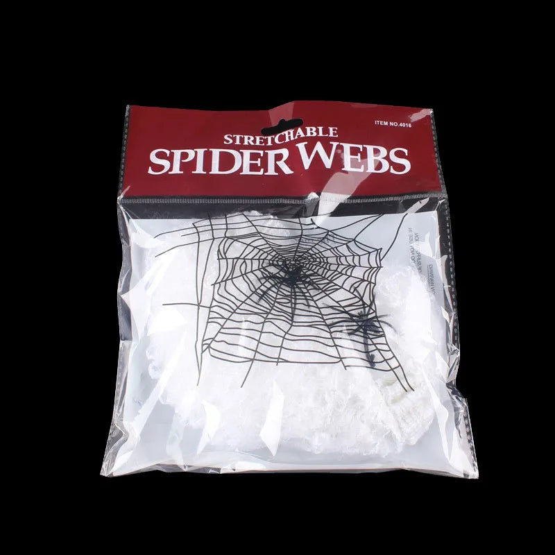 Halloween Spider Web Decoration Stretchy Cobweb with Spiders Gothic Haunted House Decor