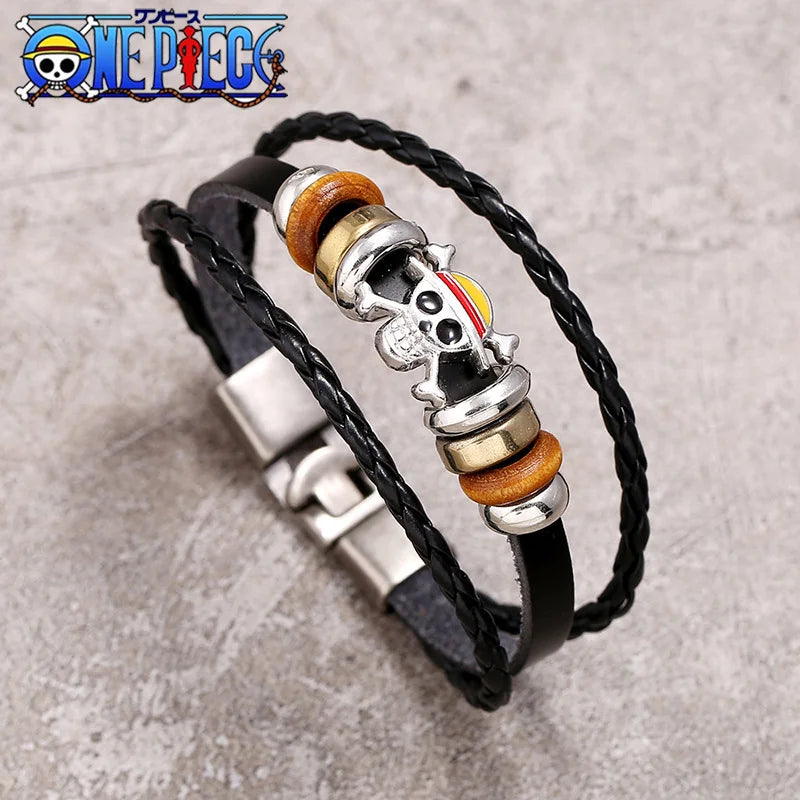 Anime One Piece Bracelet Vintage Leather Wristband Cosplay Birthday Gift