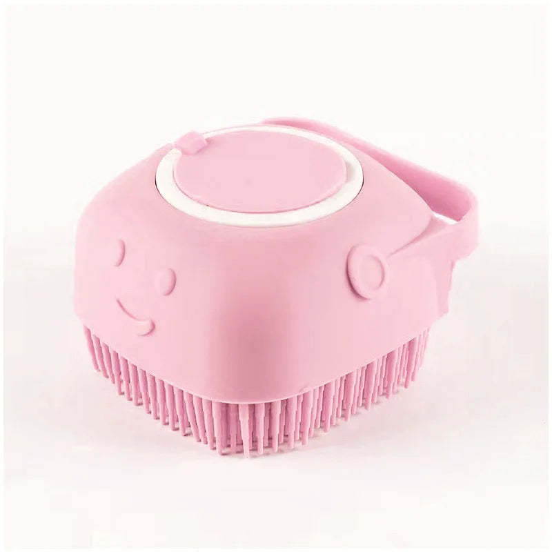 Soft Silicone Dog Bathing Brush - Pet Massage Shampoo Dispenser Grooming Tool