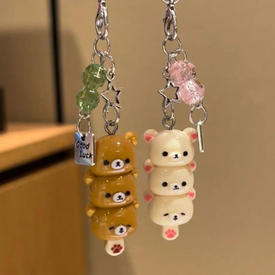 Cute Bear Phone Charm Keychain Pendant for Keys, Bags & AirPods - Kawaii Anime Y2K