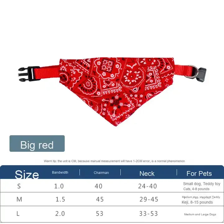 Adjustable Pet Triangle Bandana Scarf – Washable Dog & Cat Bib Collar for Birthday Parties