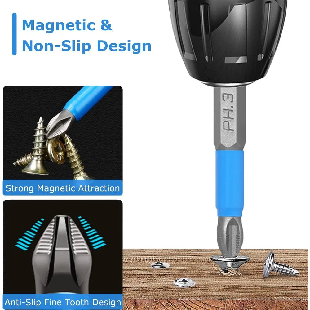 6-Piece Hexagonal Handle Phillips & Pozi Screwdriver Bit Set, 50mm