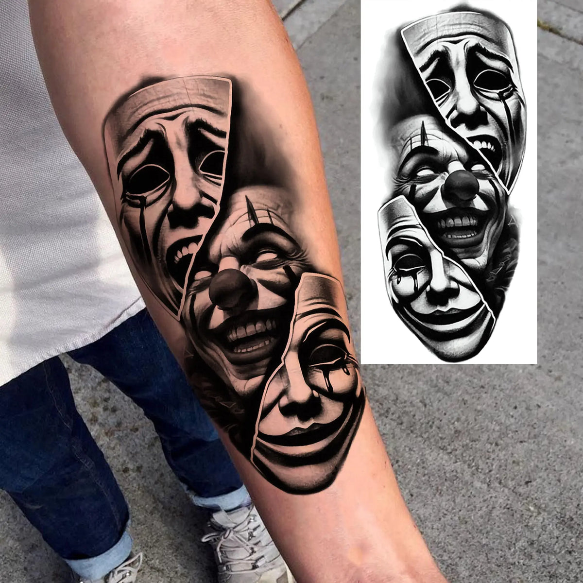 Full Arm Temporary Tattoo Sleeve, Waterproof Realistic Fake Tattoos for Men and Women