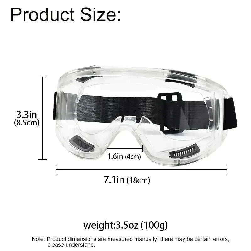Safety Goggles – Clear Anti-Fog Protective Eye Goggles for Work, Lab & Workshop