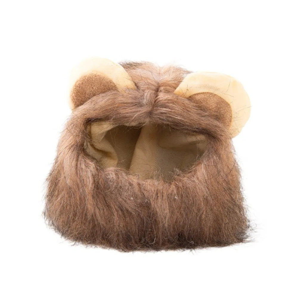 Fluffy Lion Mane Pet Headpiece – Cat Dog Halloween Cosplay Photo Prop