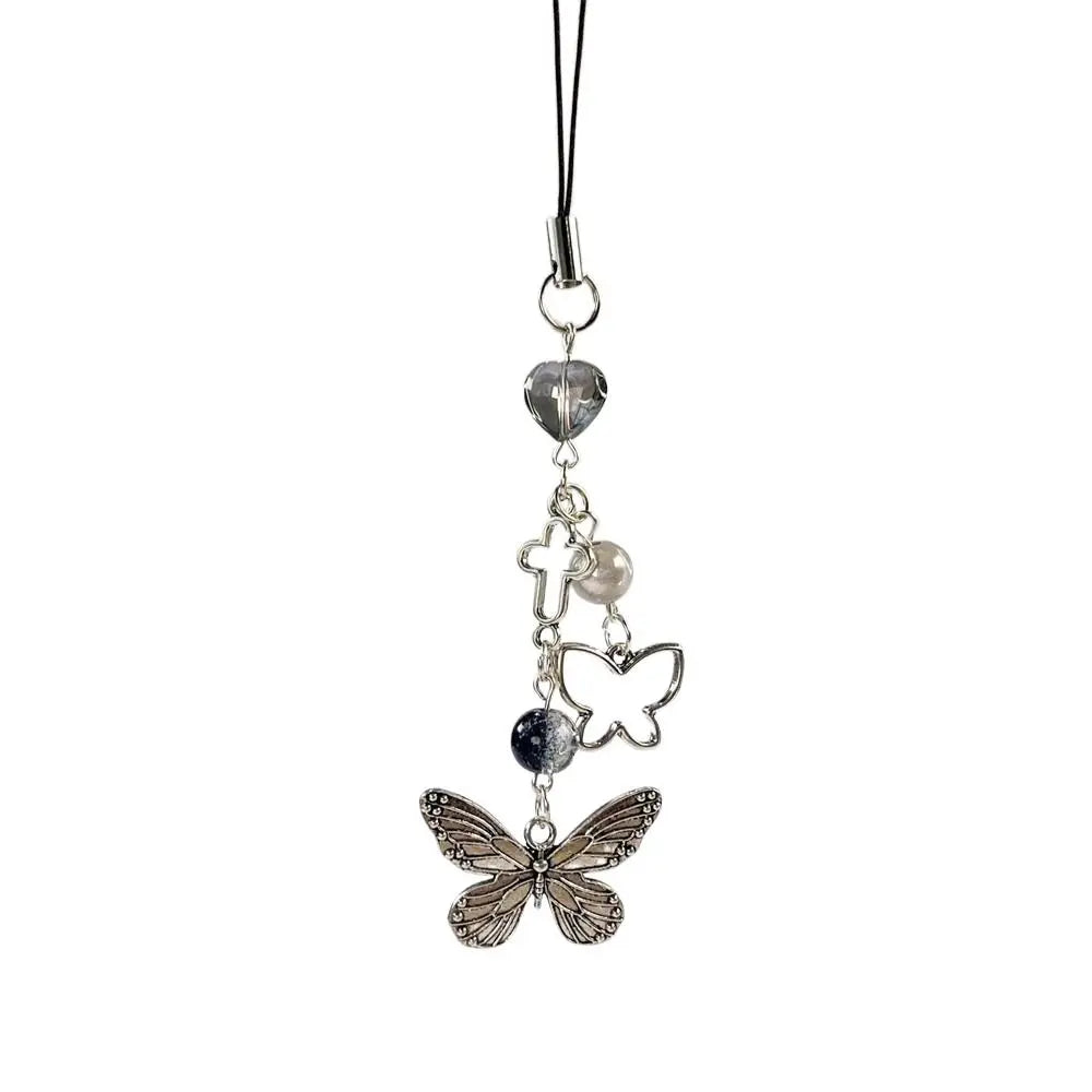 Y2K Butterfly Phone Charm Strap - Cute Phone Lanyard & Bag Pendant