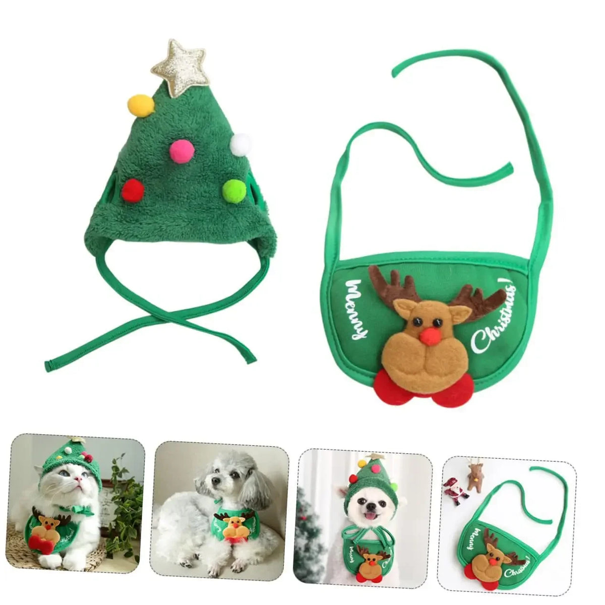 Christmas Pet Santa Hat – Festive Xmas Costume Cap for Dogs & Cats