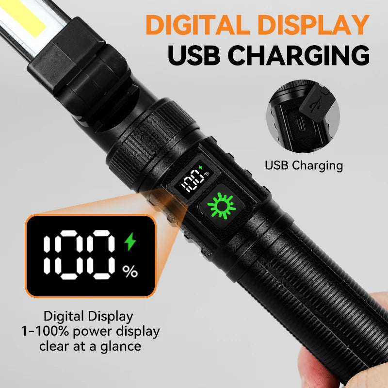 Magnetic Work Light, 1500 Lumen Rechargeable LED with 360° Rotation