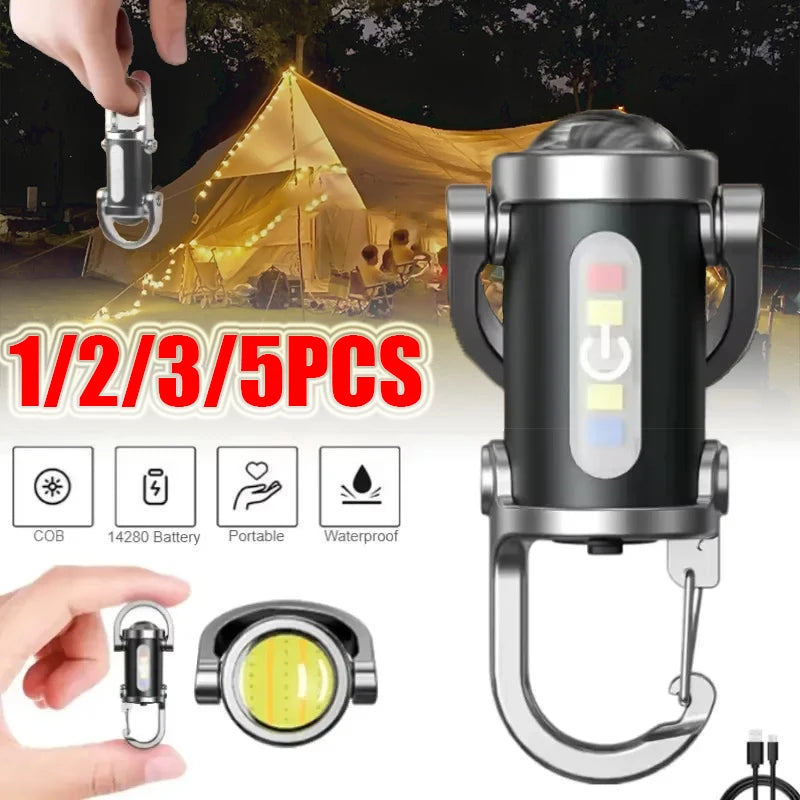 Mini COB LED Carabiner Light – Portable Hanging Work Light for Camping & Repairs