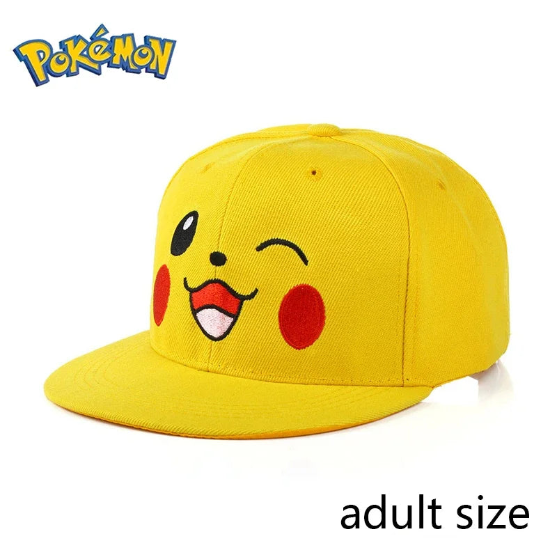 Pokémon Pikachu Baseball Cap – Adjustable Anime Cartoon Snapback Hat for Kids, Women & Men