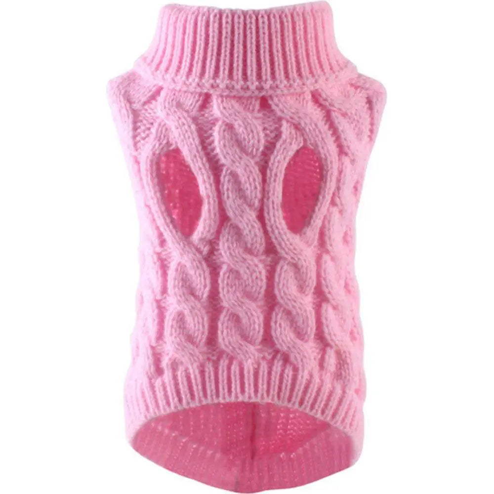 Knitted Turtleneck Pet Sweater Winter Dog Cat Costume Clothes