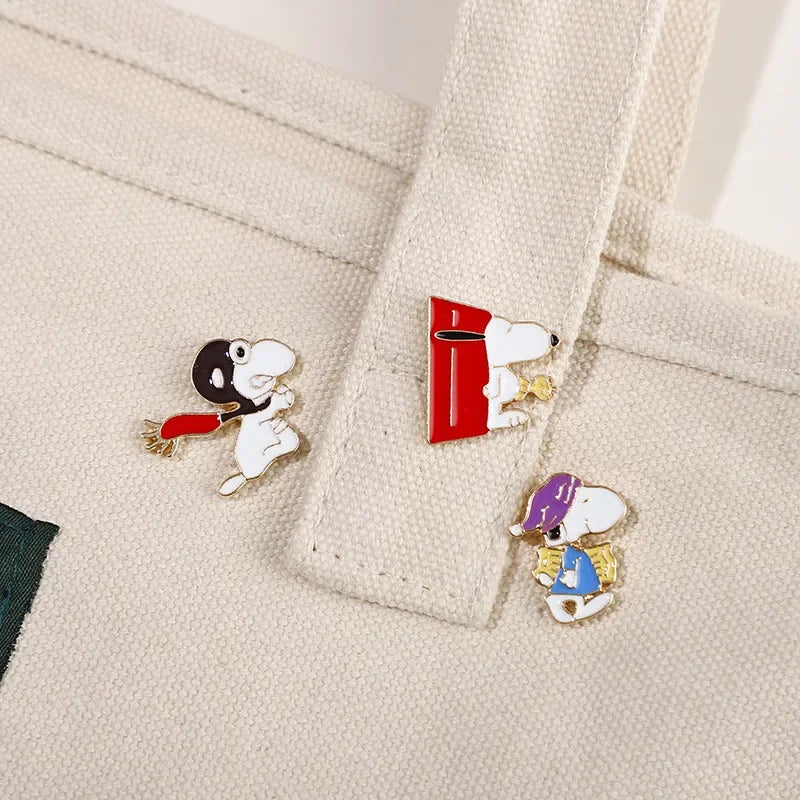 Snoopy Woodstock Enamel Metal Badge Brooch – Cute Anime Cartoon Alloy Pin for Backpacks & Clothes