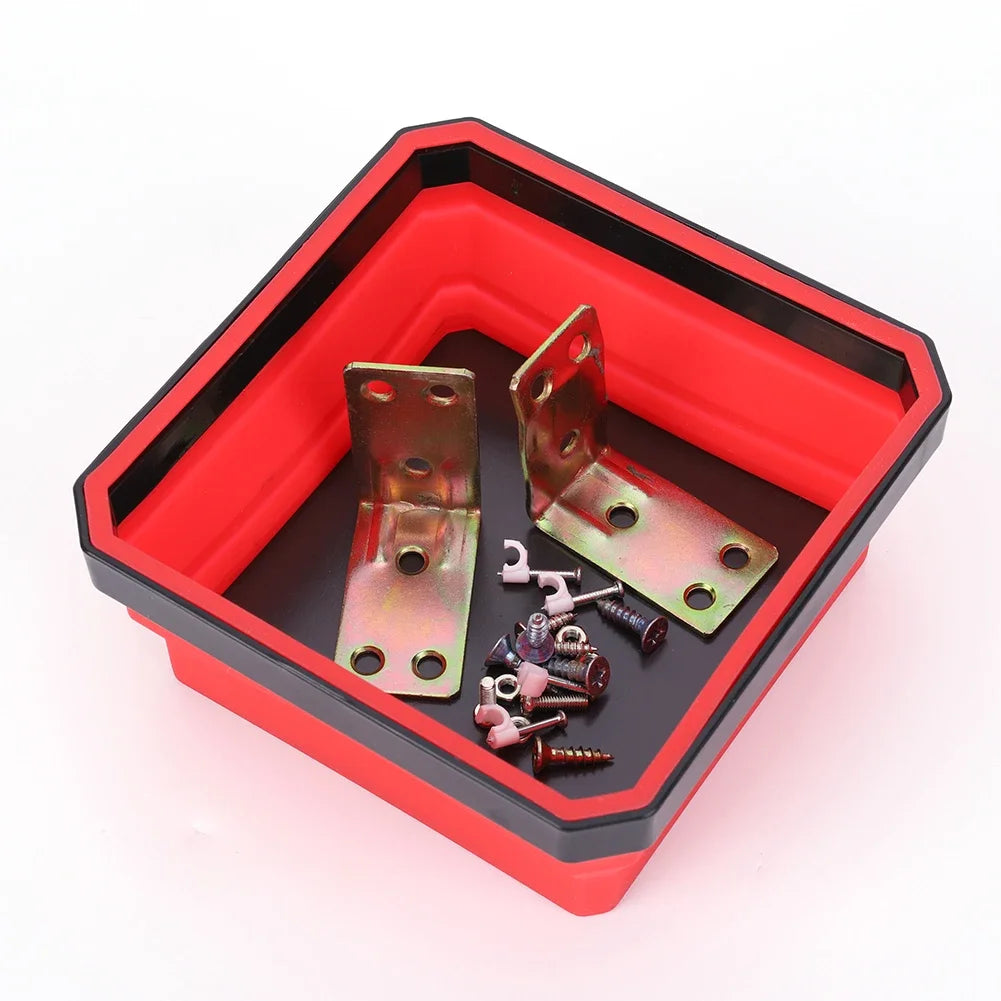Magnetic Screw Tray 5 Inch – Collapsible Silicone Parts Bowl for Mechanics, Plumbers & DIY