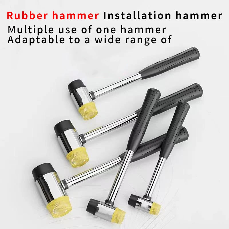 Dual Head Rubber Mallet with Insulated Detachable Handle – Soft Hammer for DIY
