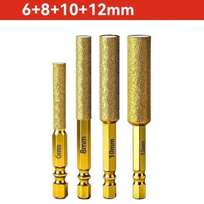 Diamond Core Drill Bit Hex Shank Dry Hole Saw Set for Ceramic Tile, Granite & Marble