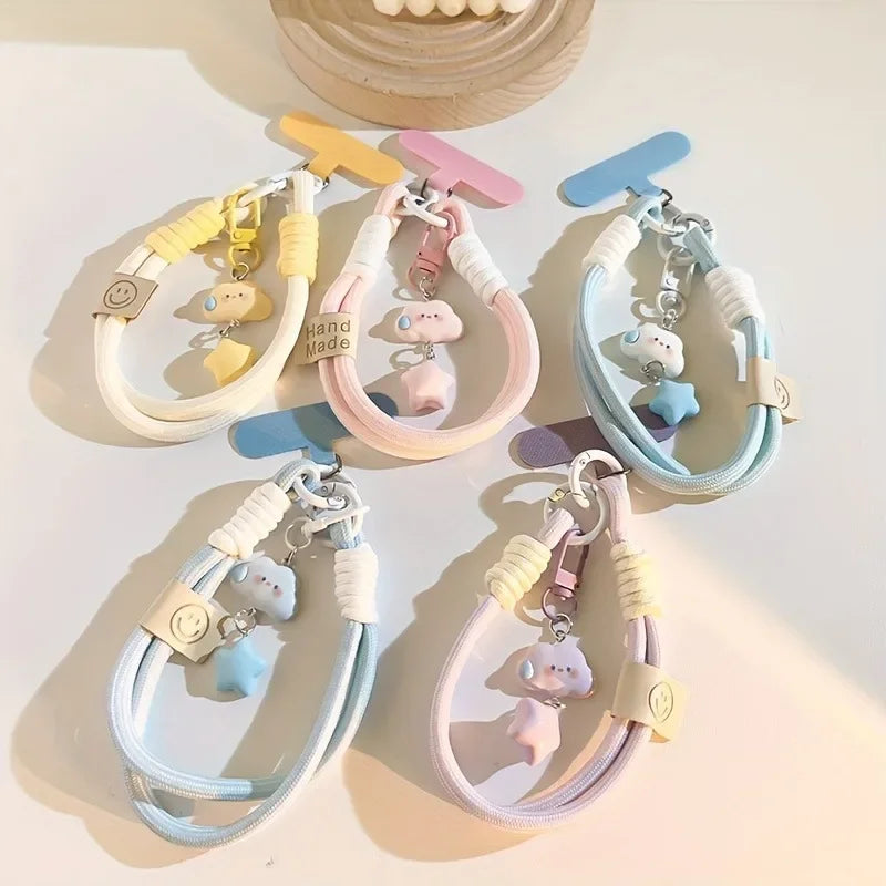 Phone Charm Strap Wrist Lanyard - Cloud Star Keychain Universal Phone Case Strap