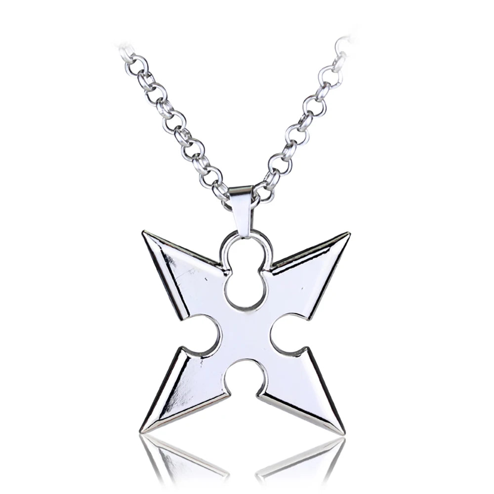Kingdom Hearts Sora Key Blade Chain Pendant Necklace - Crown Charm Choker for Cosplay & Gaming Fans