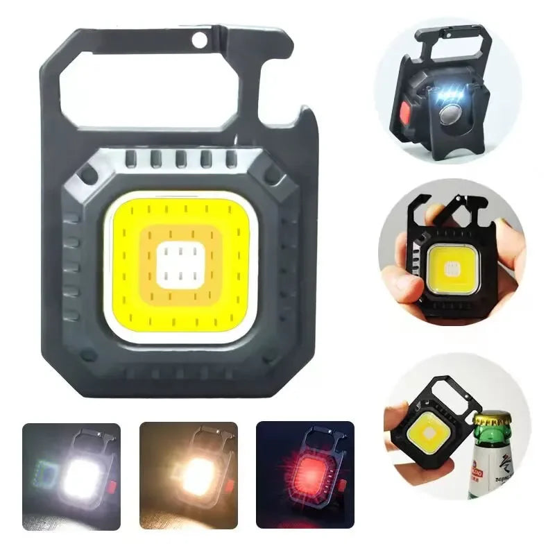 Mini Magnetic COB LED Work Light, USB Rechargeable Pocket Flashlight, 800 Lumens