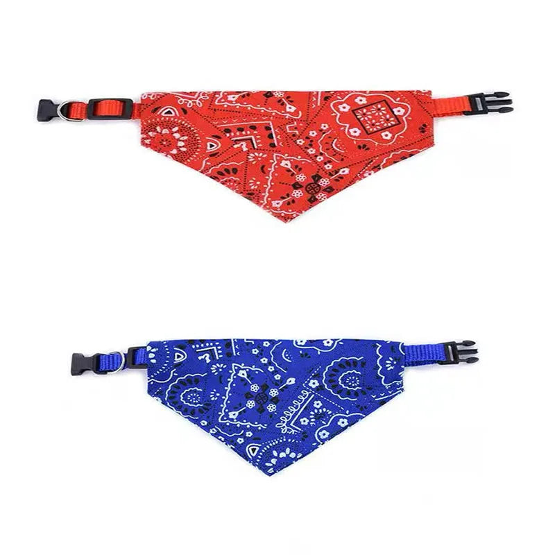 Adjustable Pet Triangle Bandana Scarf – Washable Dog & Cat Bib Collar for Birthday Parties