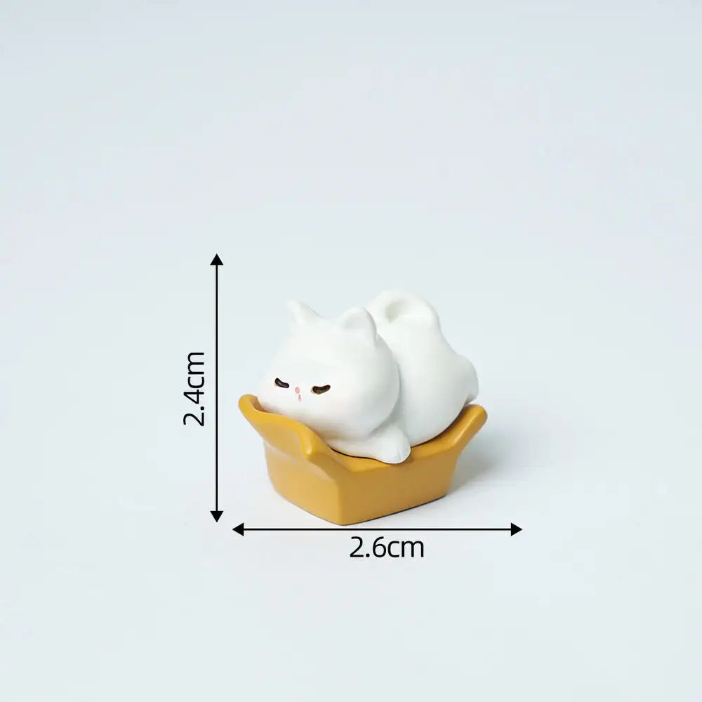 Black Cat Resin Figurine Mini Cartoon Animal Ornament Desktop Decoration Car Micro-Landscape