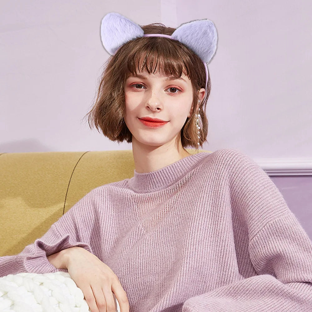 Cute Furry Cat Ears Headband – Cosplay Fancy Dress Hairband for Women & Girls