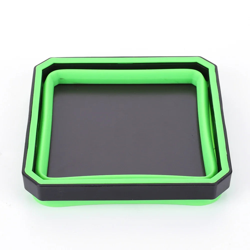 Magnetic Screw Tray 5 Inch – Collapsible Silicone Parts Bowl for Mechanics, Plumbers & DIY