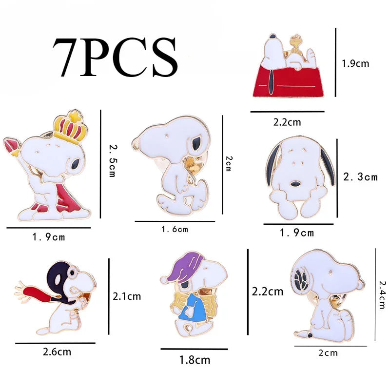 Snoopy Woodstock Enamel Metal Badge Brooch – Cute Anime Cartoon Alloy Pin for Backpacks & Clothes