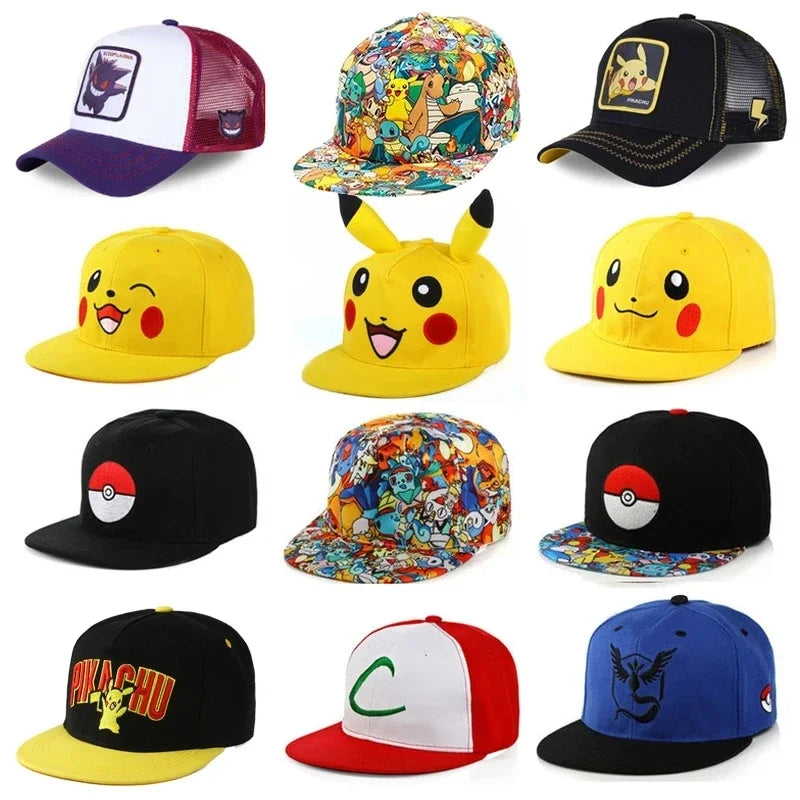 Pokémon Pikachu Baseball Cap – Adjustable Anime Cartoon Snapback Hat for Kids, Women & Men