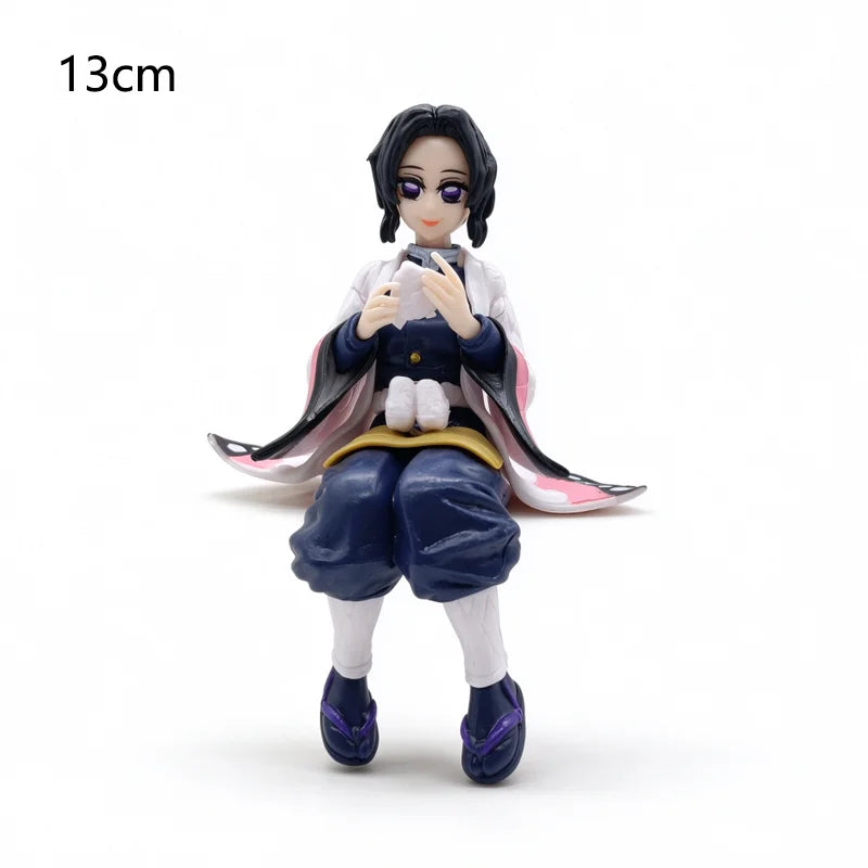 Demon Slayer Sitting Figures, Rice-Eating Tanjiro Nezuko Anime Figurine Desk Decor