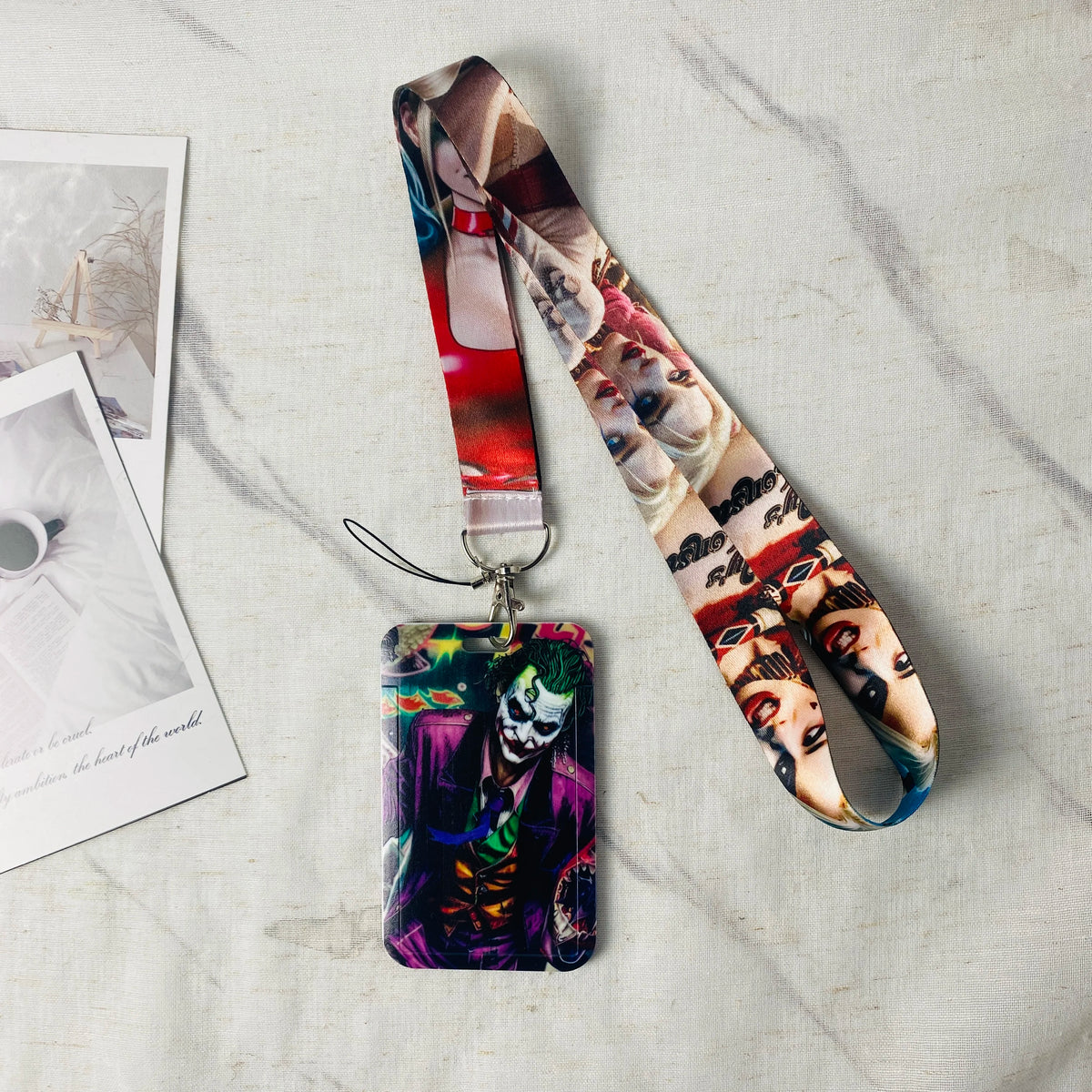 Anime Characters Card Holder Lanyard Keychain Bus ID Credit Card Cover Fans Gift
