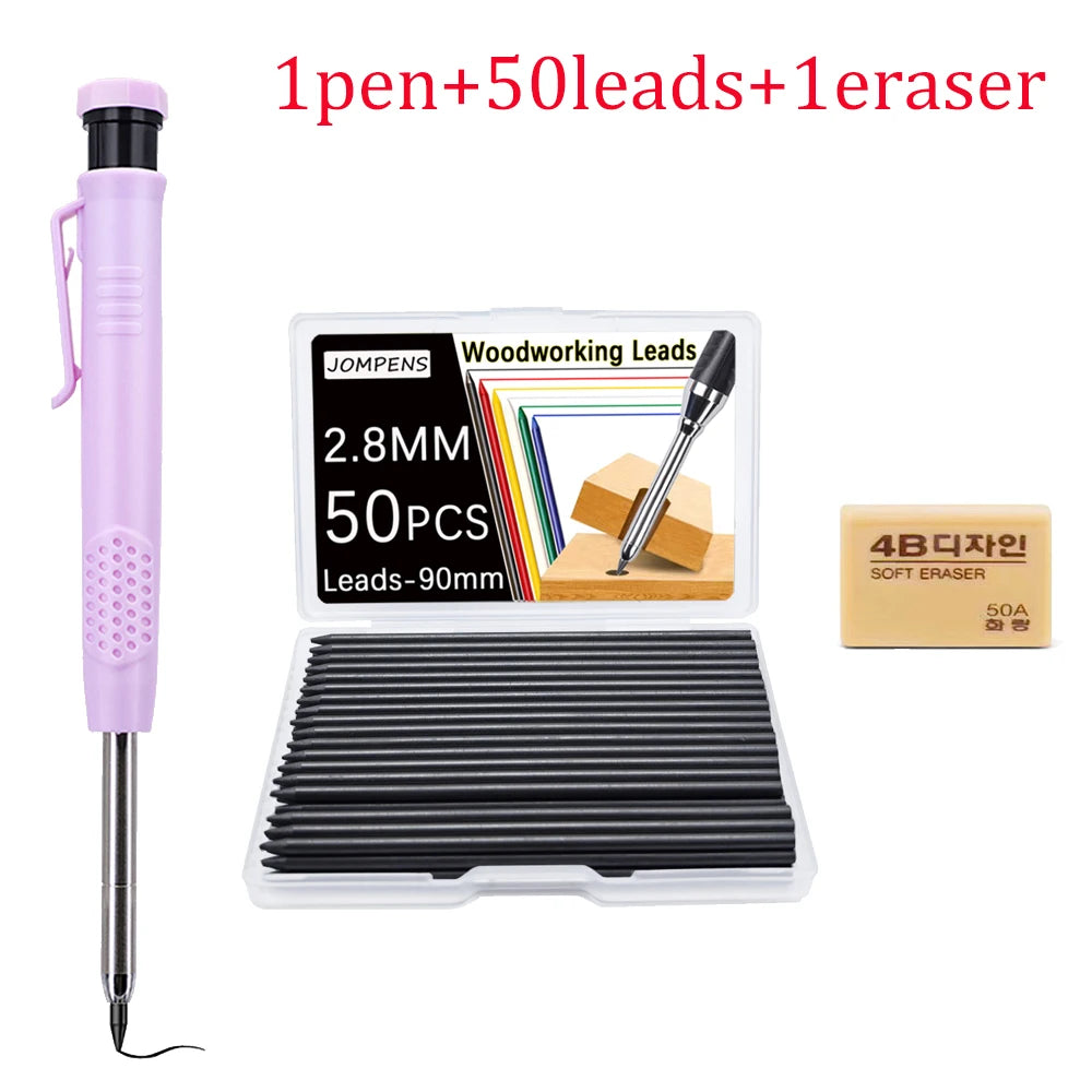 Carpenter Pencil Set 2.8mm Flat Construction Marking Pencils