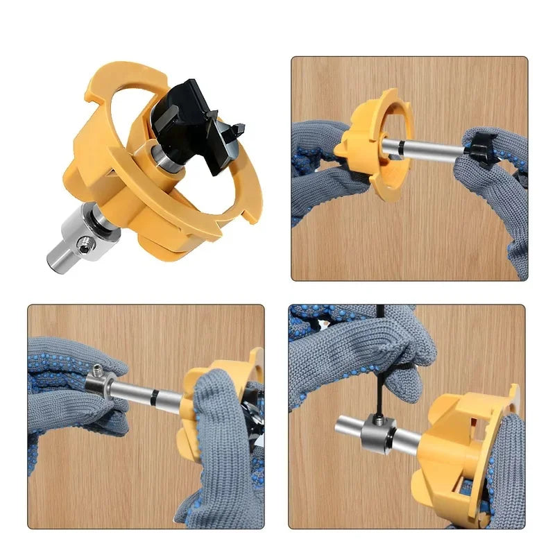 35mm Cup Hinge Jig Kit – Concealed Cabinet Hinge Drilling Guide for Woodworking Doors