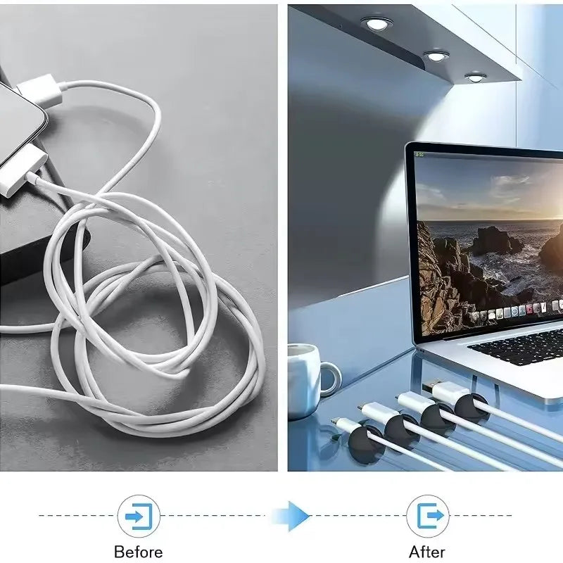 Cable Clips Organizer, Self-Adhesive Desk Wire Holder for USB Charging Cables