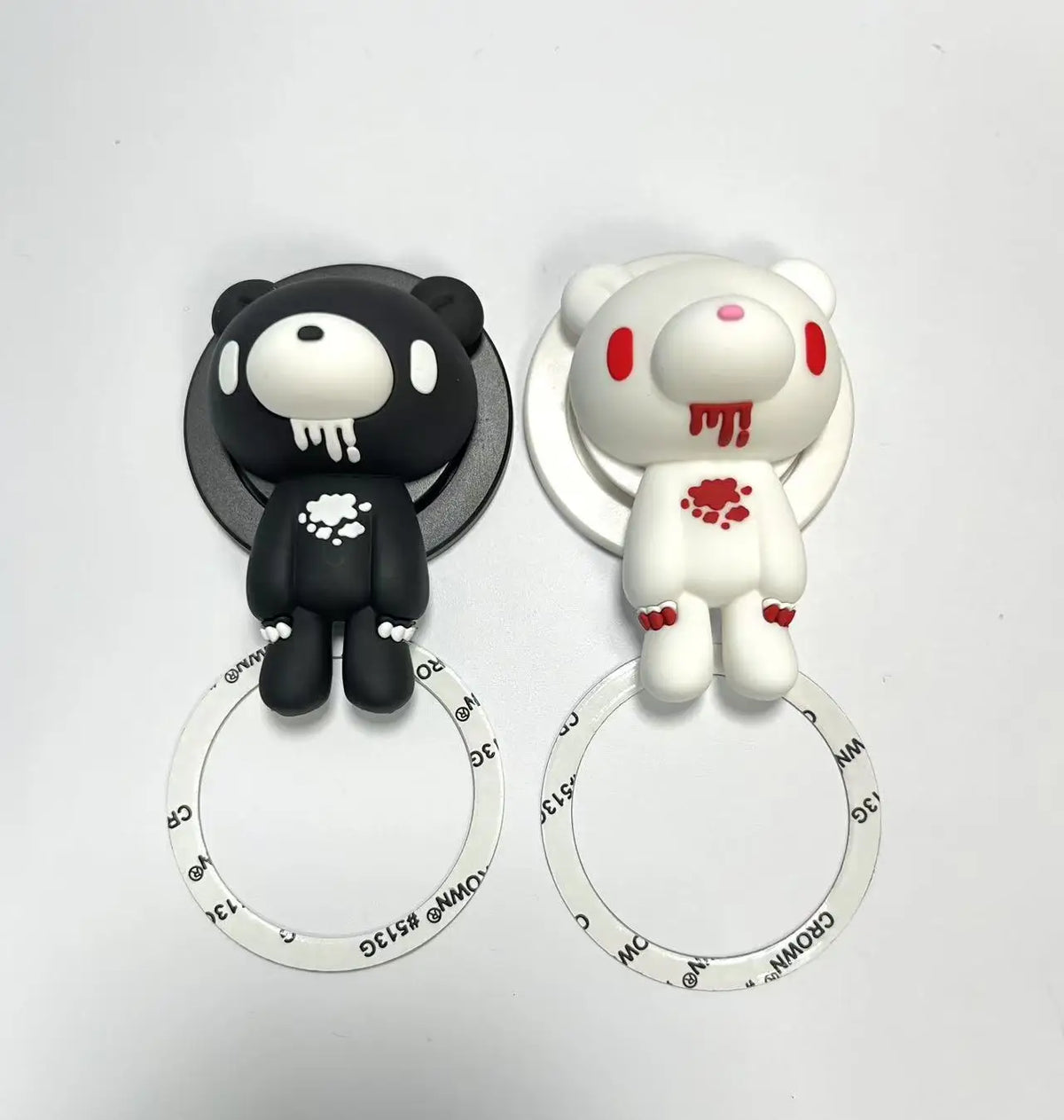 Gothic Bloody Bear Phone Grip and Stand, 360° Rotating Horror Design