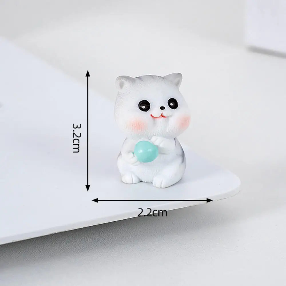 Black Cat Resin Figurine Mini Cartoon Animal Ornament Desktop Decoration Car Micro-Landscape