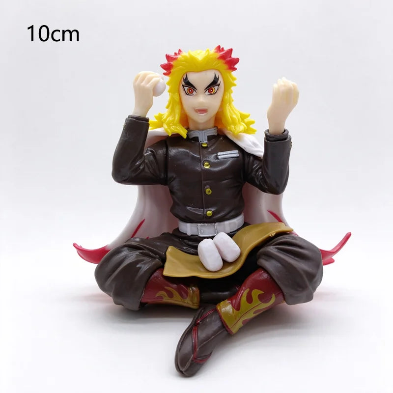 Demon Slayer Sitting Figures, Rice-Eating Tanjiro Nezuko Anime Figurine Desk Decor
