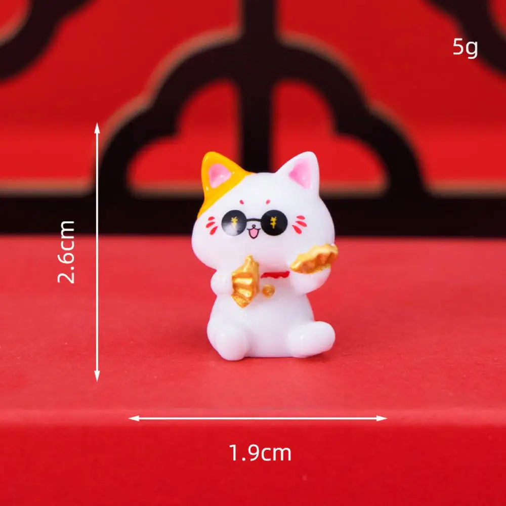 Black Cat Resin Figurine Mini Cartoon Animal Ornament Desktop Decoration Car Micro-Landscape