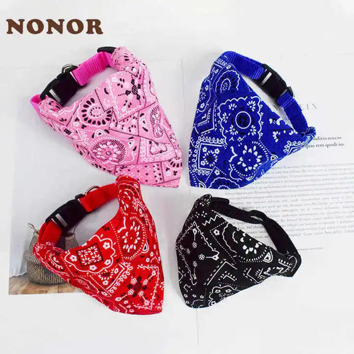 Adjustable Pet Triangle Bandana Scarf – Washable Dog & Cat Bib Collar for Birthday Parties