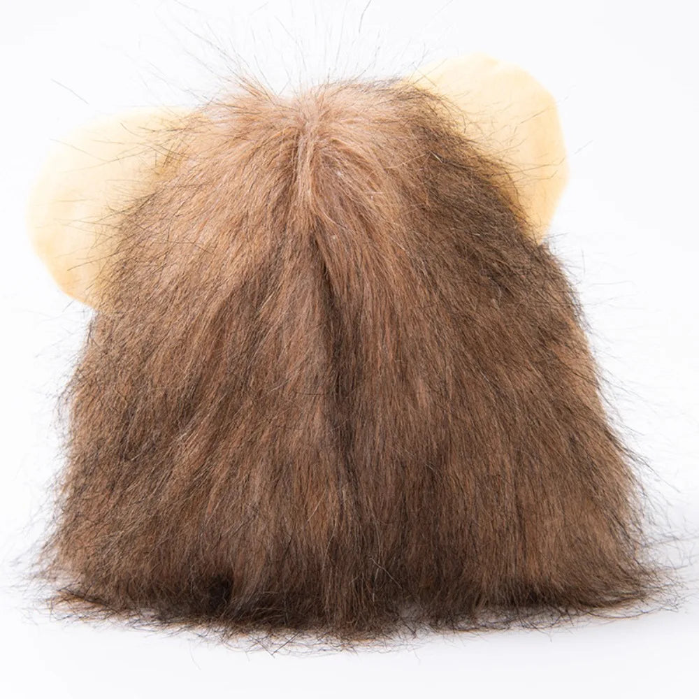 Fluffy Lion Mane Pet Headpiece – Cat Dog Halloween Cosplay Photo Prop