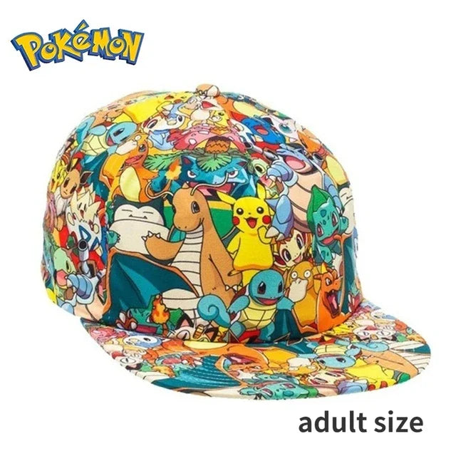 Pokémon Pikachu Baseball Cap – Adjustable Anime Cartoon Snapback Hat for Kids, Women & Men