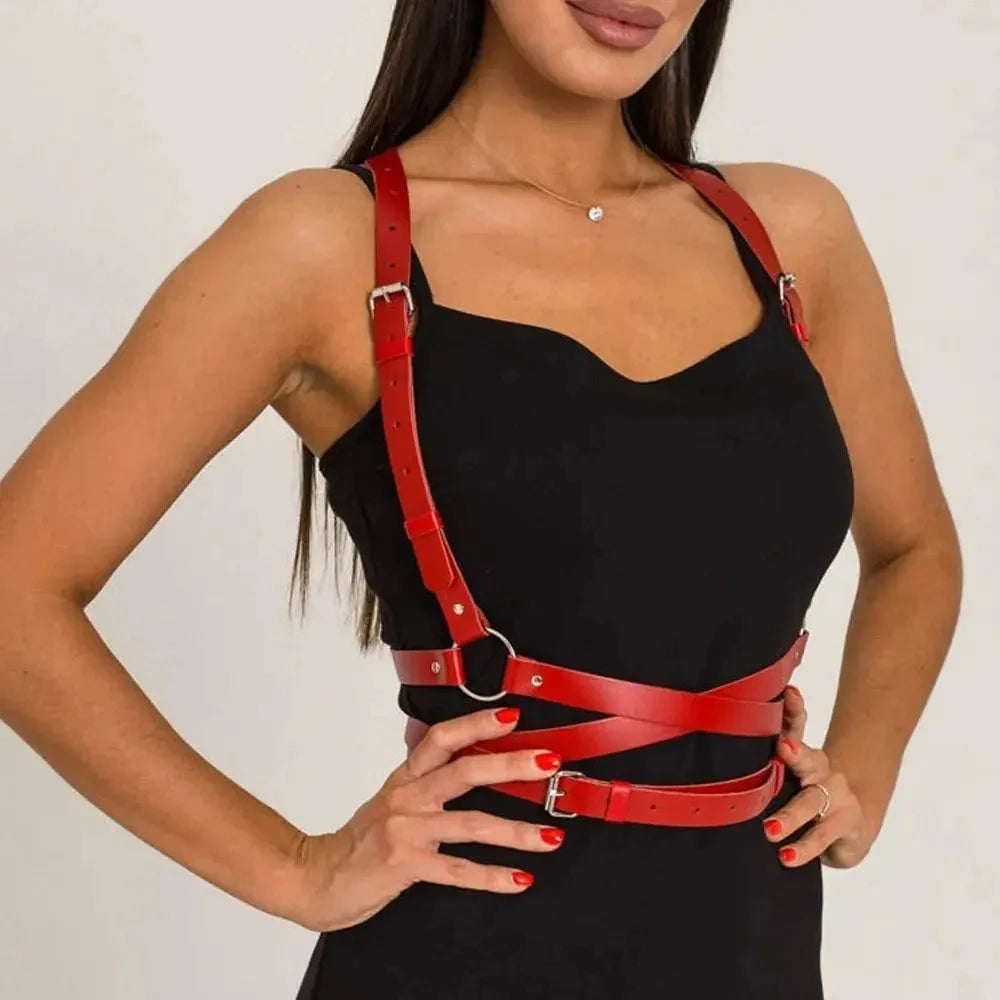 Women's Harness Style Corset Belt - Goth Punk Suspender Waist Belt Accessory