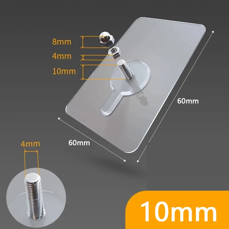 Punch-Free Screw Hooks – Adhesive Wall Picture Hangers, No-Drill Invisible Hooks for Frames
