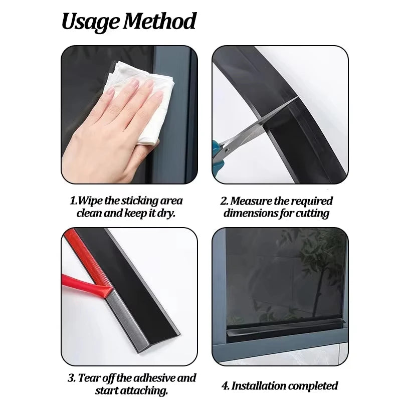 Window Water Blocking Weatherstrip Bar 100cm - Sliding Window Rain Seal