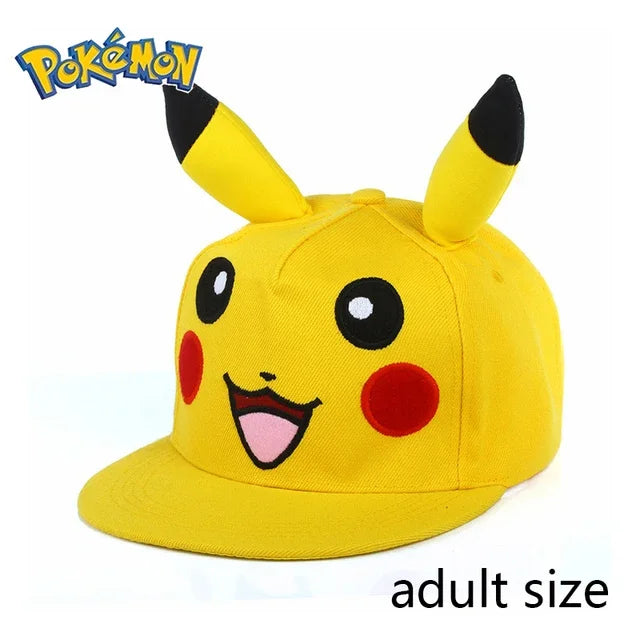 Pokémon Pikachu Baseball Cap – Adjustable Anime Cartoon Snapback Hat for Kids, Women & Men