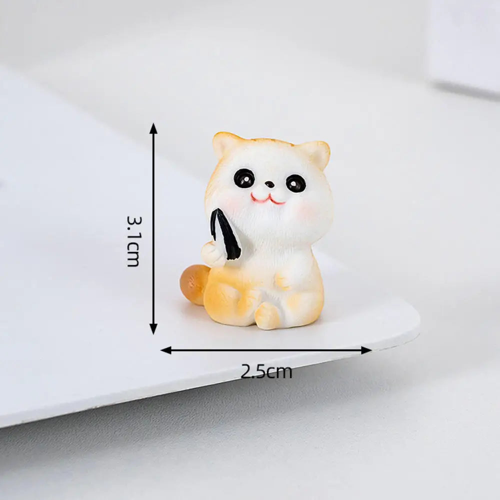 Black Cat Resin Figurine Mini Cartoon Animal Ornament Desktop Decoration Car Micro-Landscape