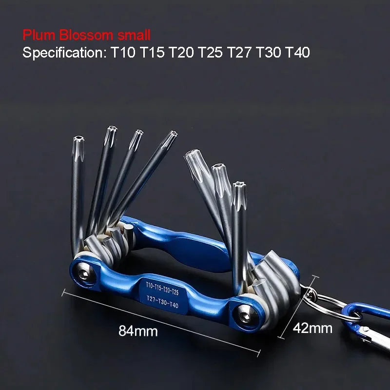 Portable Folding Hex Wrench Set - Metric Allen Key and Torx Spanner Hand Tool