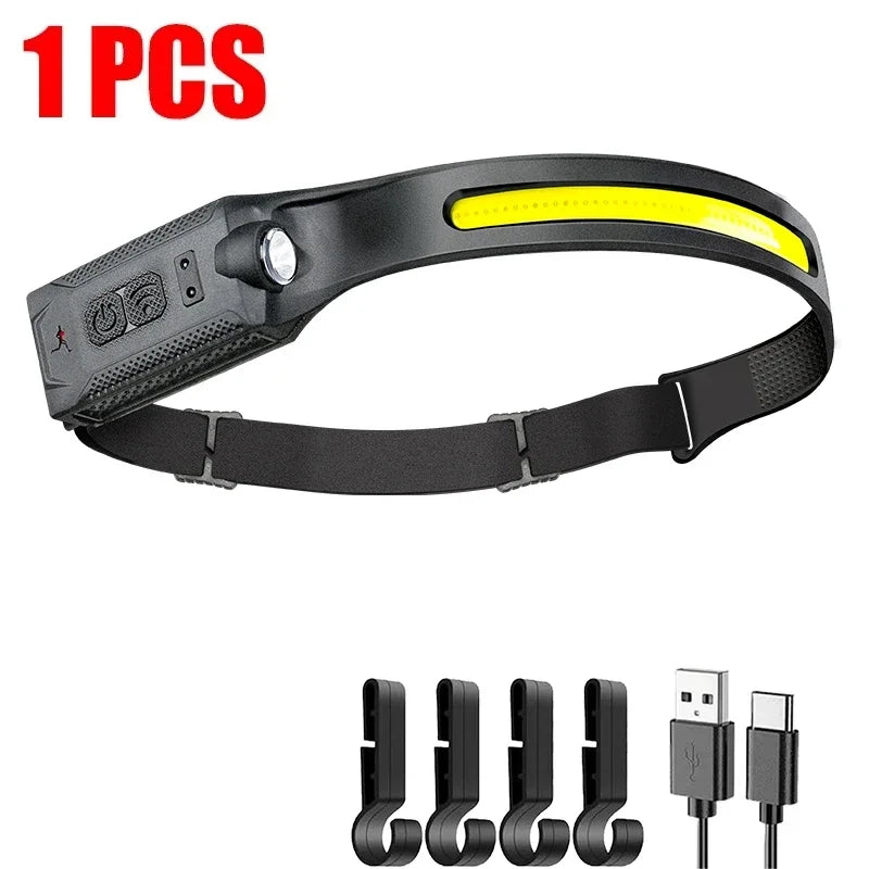 Rechargeable LED Headlamp - 3-Mode USB Work Headlight for Repairs, Camping & Emergencies