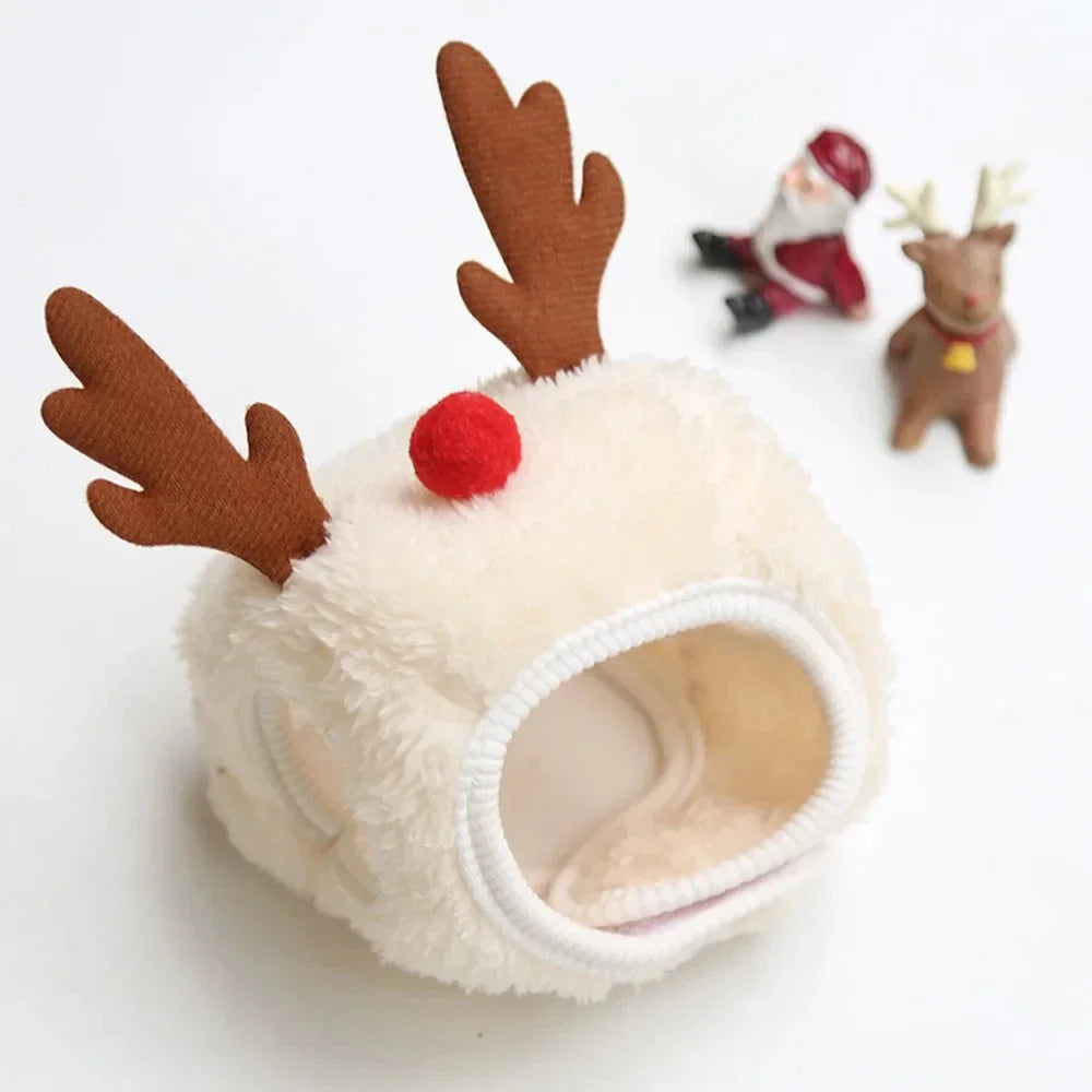 Christmas Pet Reindeer Antler Hat Costume Set - Bandana Bib Scarf for Dogs & Cats