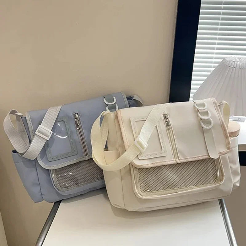 Y2K Transparent School Itabag – Japanese Harajuku Crossbody Shoulder Bag for Girls